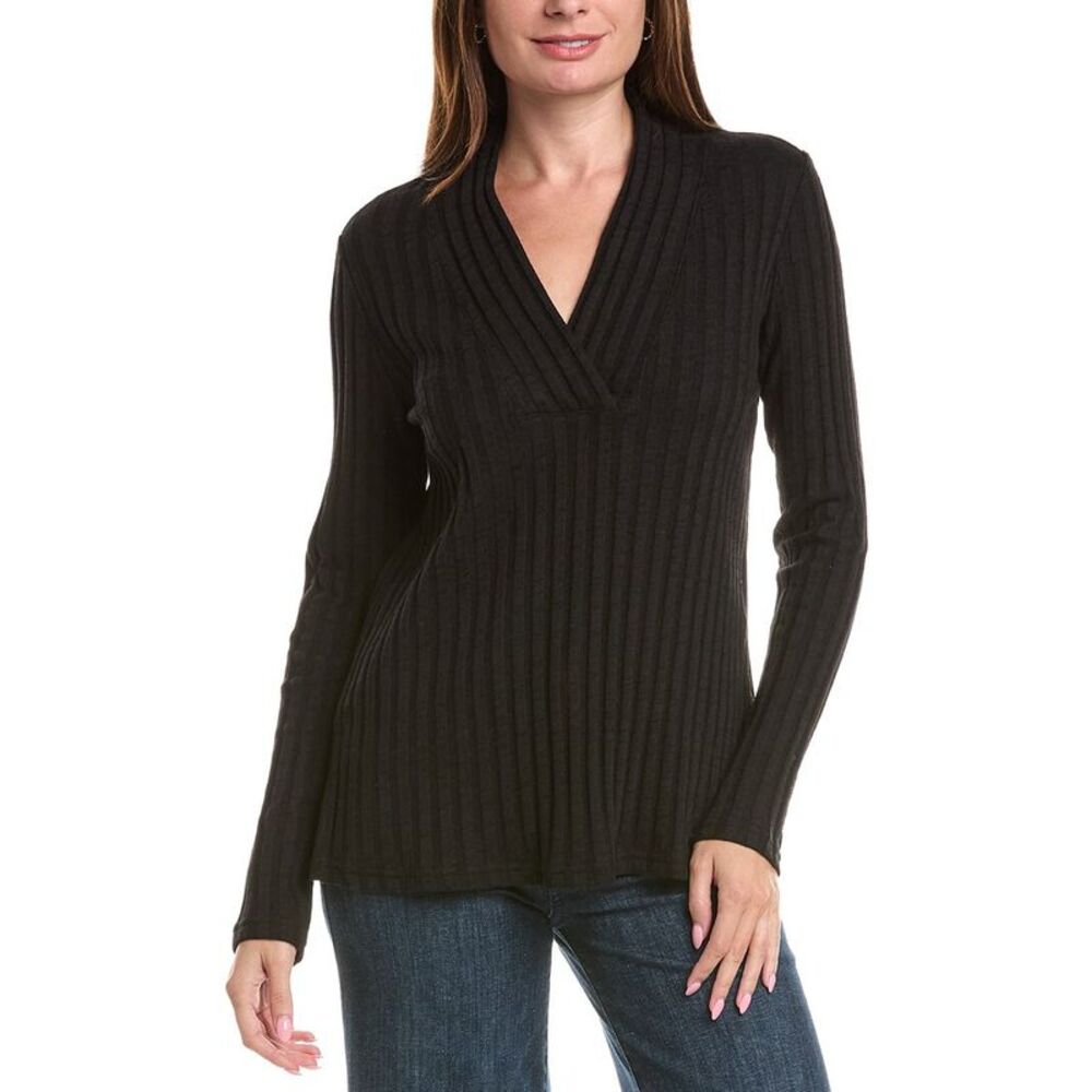 Michael Stars Womens Suri V-Neck Pullover, Black